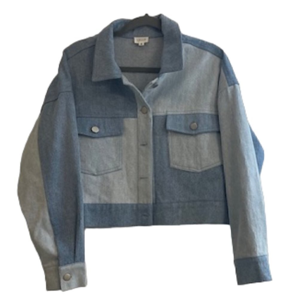 Le Lis Denim Patchwork Jacket, Women's Size M - Picture 2 of 6